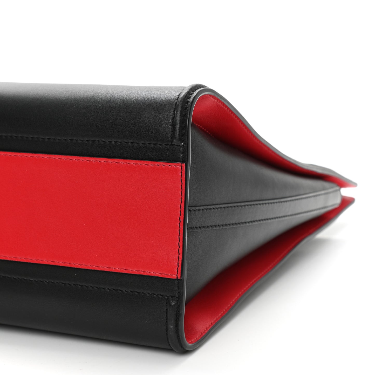 Calfskin The Tall Story Shoulder Bag Black Red