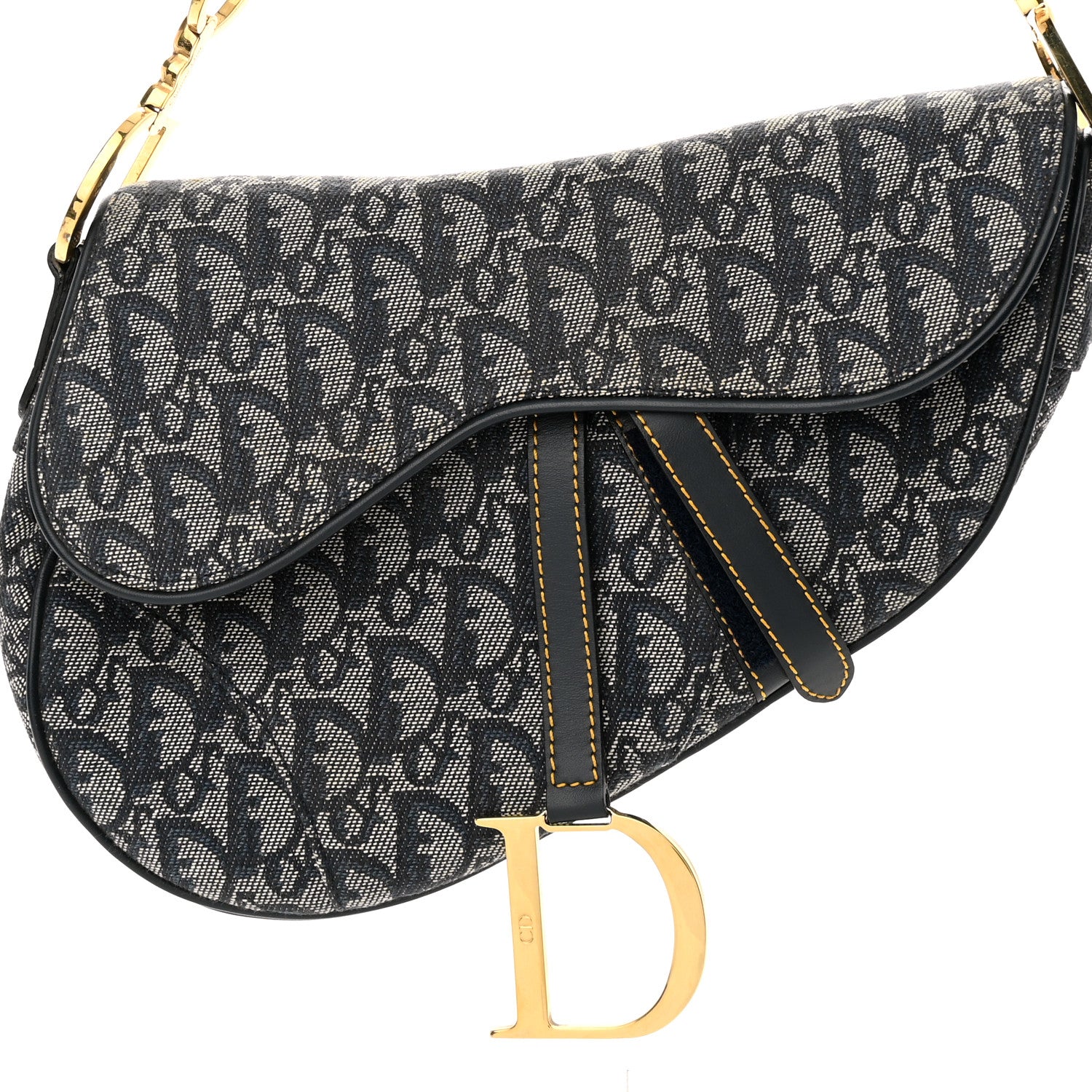 Christian Dior Monogram Saddle Bag Blue 8 of 10