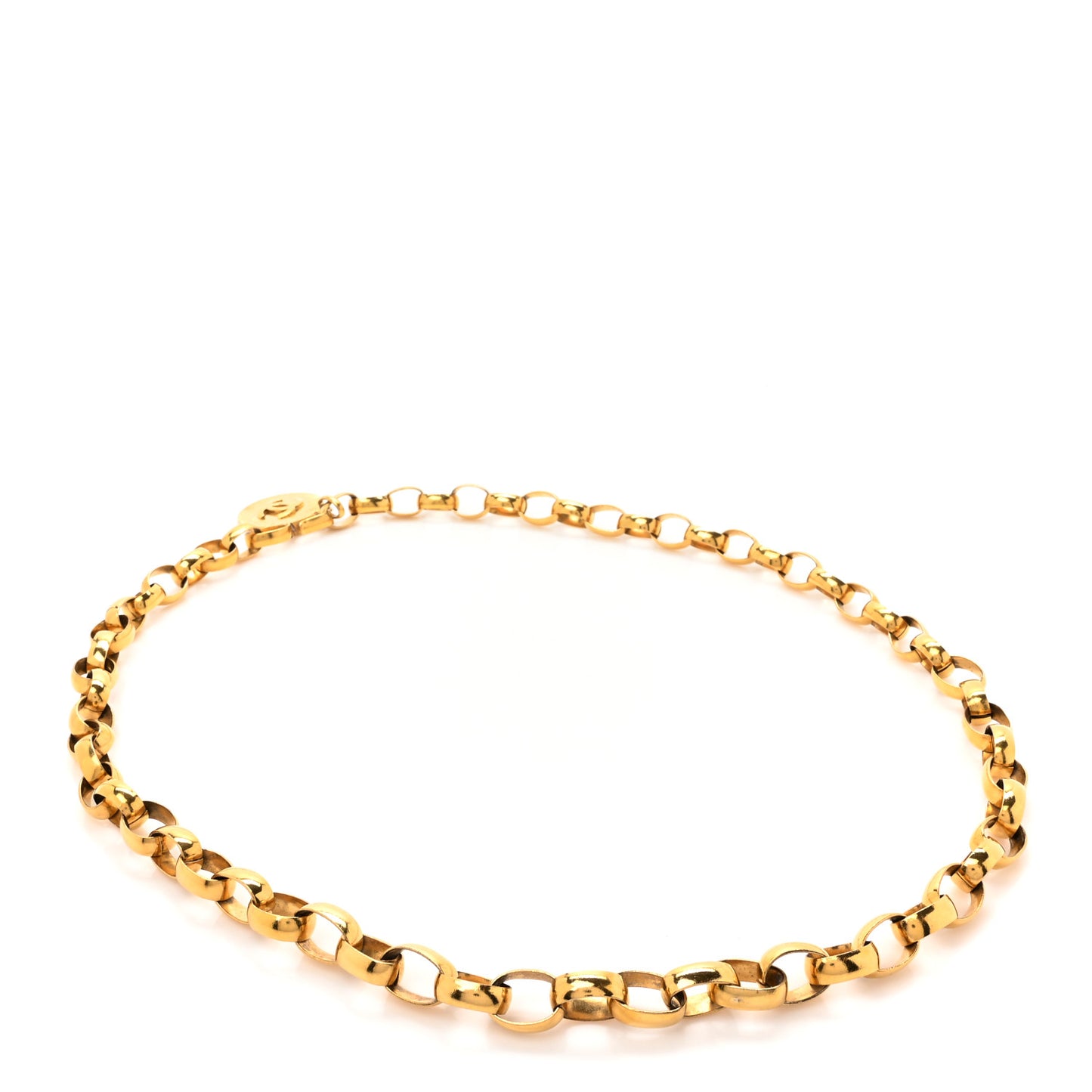 Metal Chain CC Medallion Belt Gold