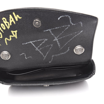 Balenciaga Calfskin Graffiti BB Chain Wallet Black Multicolor 5 of 9