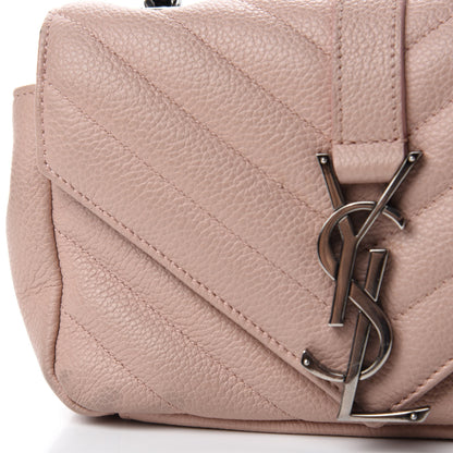 Saint Laurent Sheepskin Matelasse Monogram Classic Baby Chain Pale Pink Bag 9 of 13