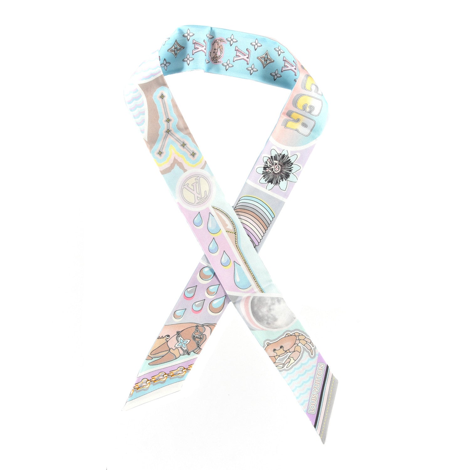 Louis Vuitton Silk Astro Cancer BB Bandeau Bleu Glacier 1 of 3