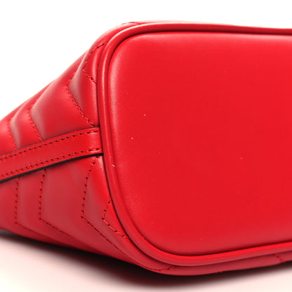 Gucci Calfskin Matelasse Chevron GG Marmont Sling Shoulder Bag Rosso 9 of 10