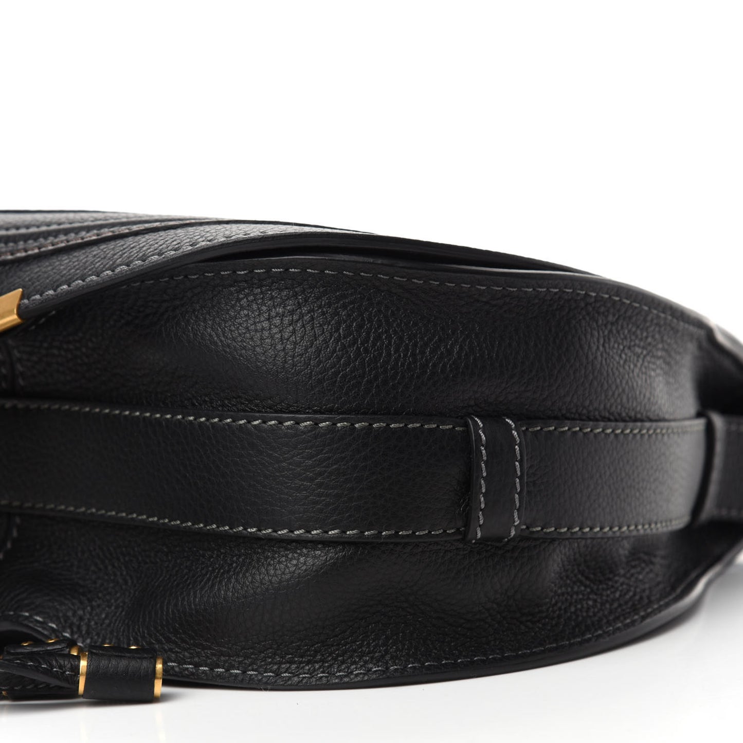 Calfskin Medium Marcie Round Crossbody Bag Black