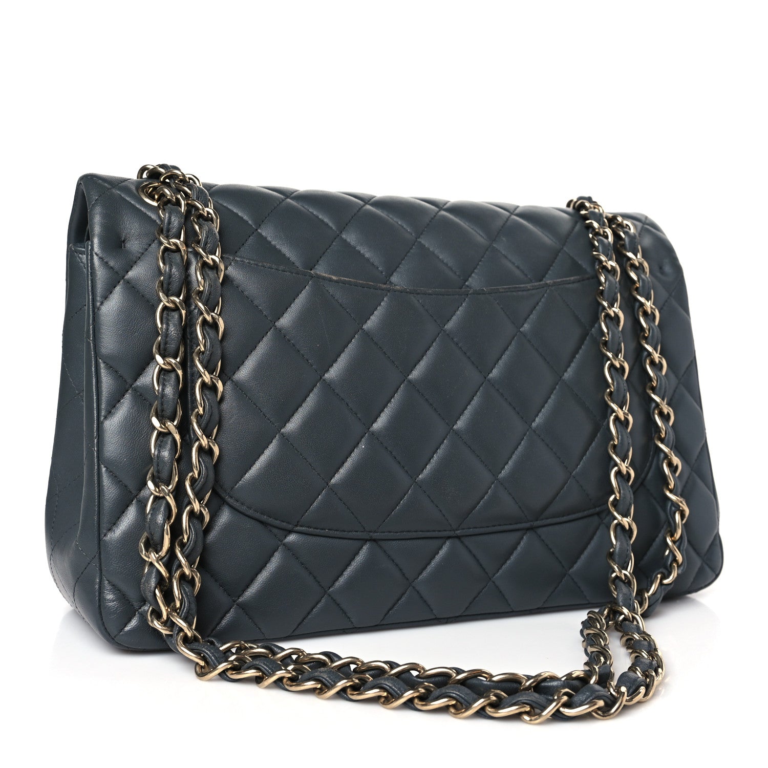 Chanel Lambskin Quilted Jumbo Double Flap Grey 3 of 10