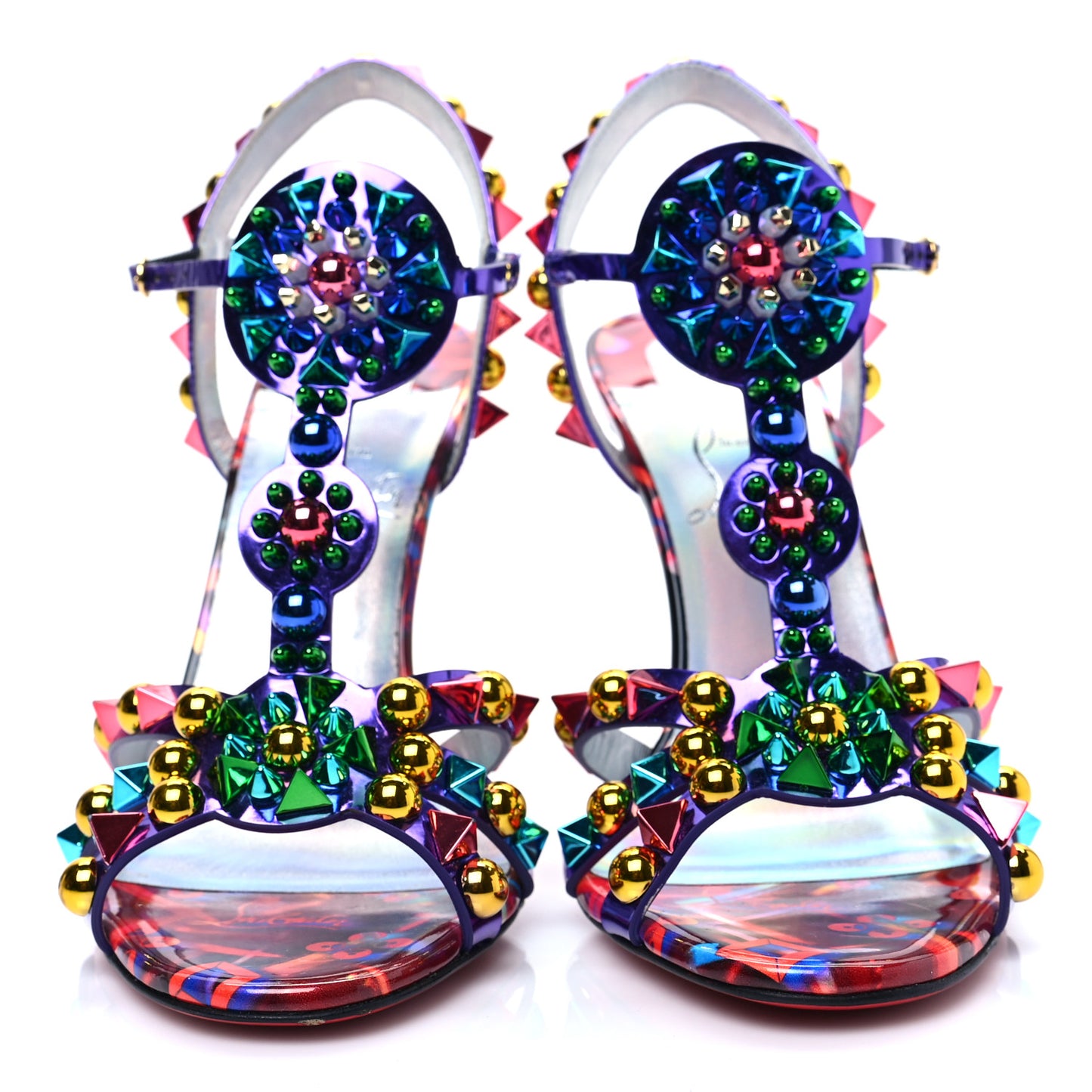 Patent Embellished Goldora Disco 100 Sandals 36.5 Multicolor
