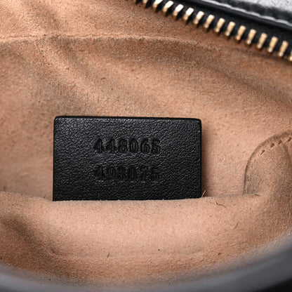 Gucci Calfskin Matelasse Mini GG Marmont Chain Shoulder Bag Black 6 of 14