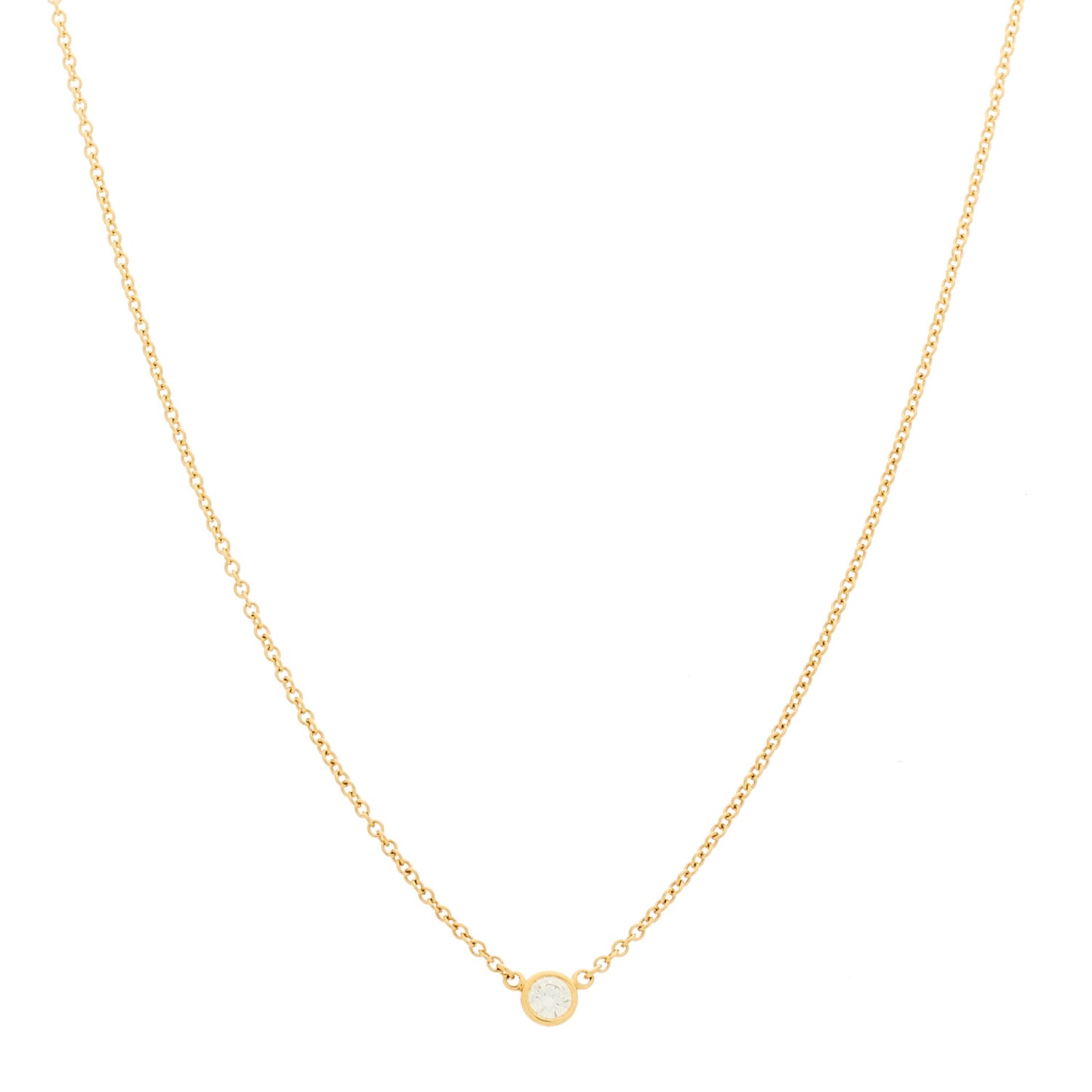 18K Yellow Gold Diamond .08ct Elsa Peretti Diamonds by the Yard Pendant Necklace