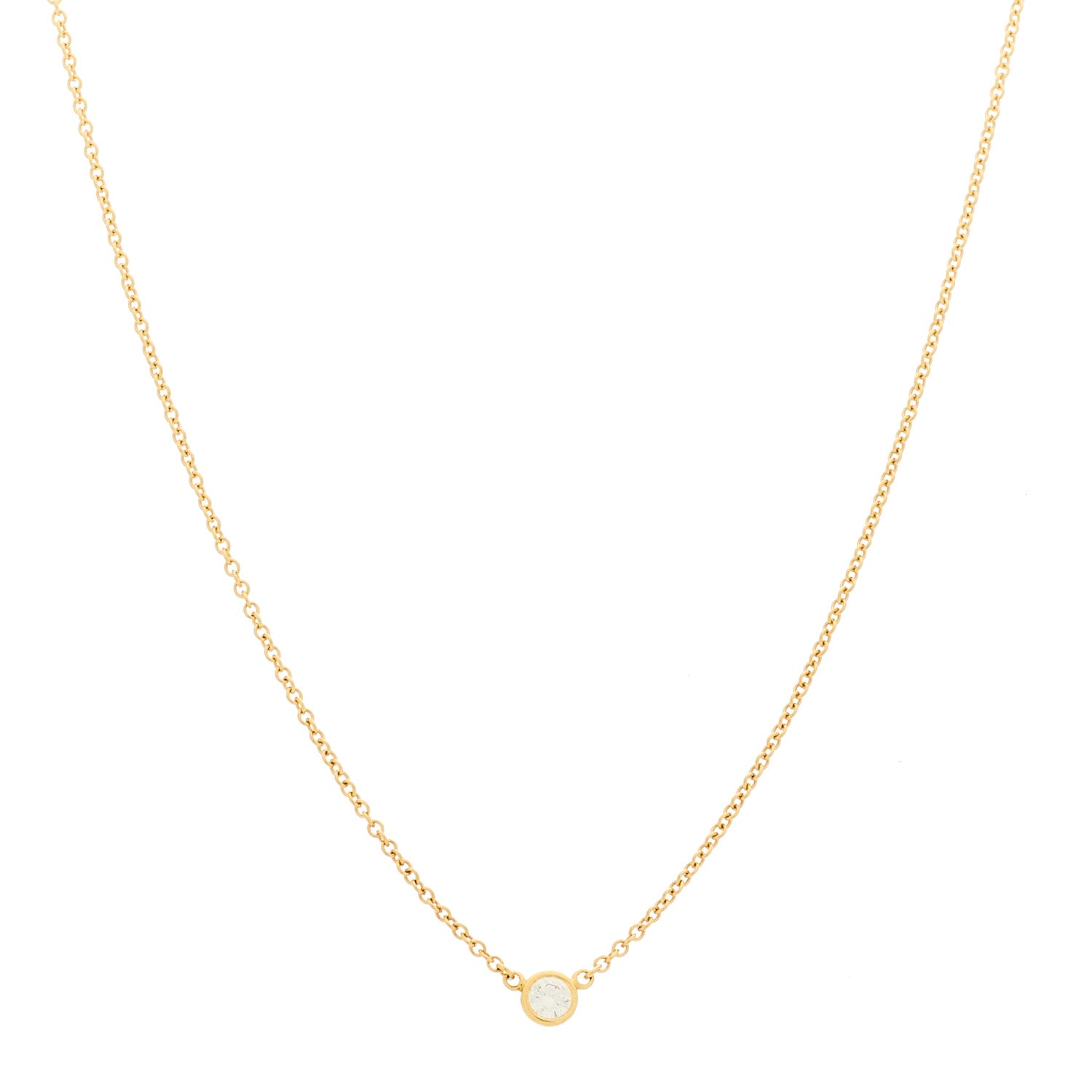 Tiffany 18K Yellow Gold Diamond .08ct Elsa Peretti Diamonds by the Yard Pendant Necklace 1 of 6
