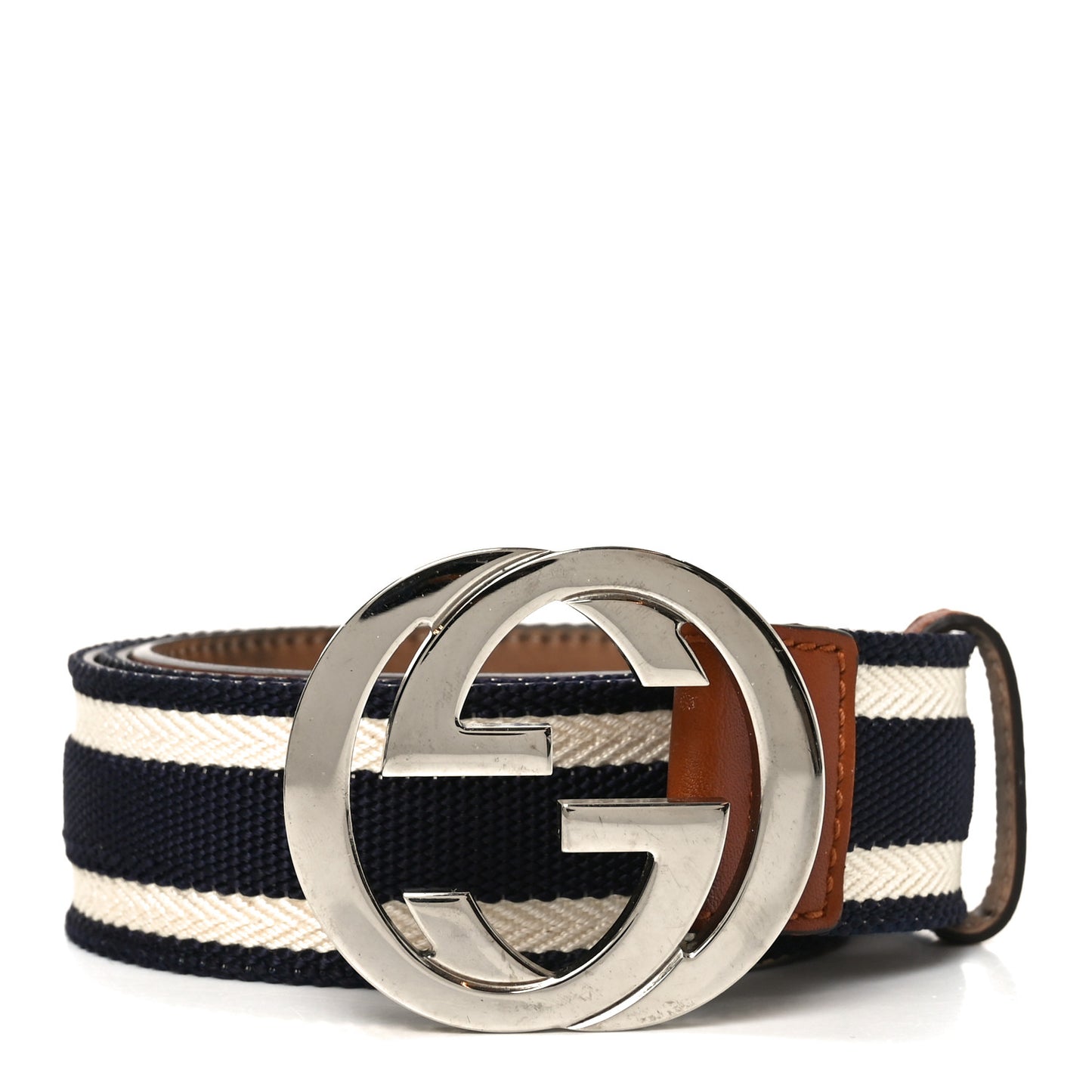 Calfskin Web Interlocking G Belt 90 36 Blue White