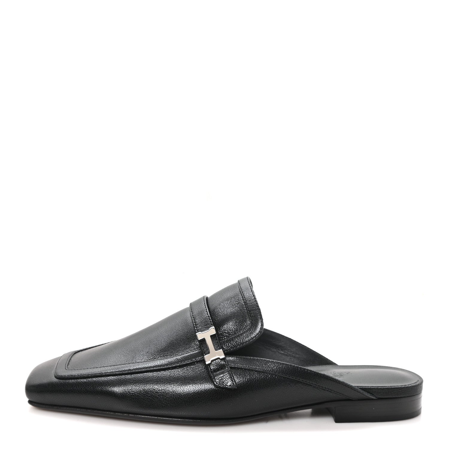 Hermes Goatskin Groupie Mules 37 Black 1 of 9