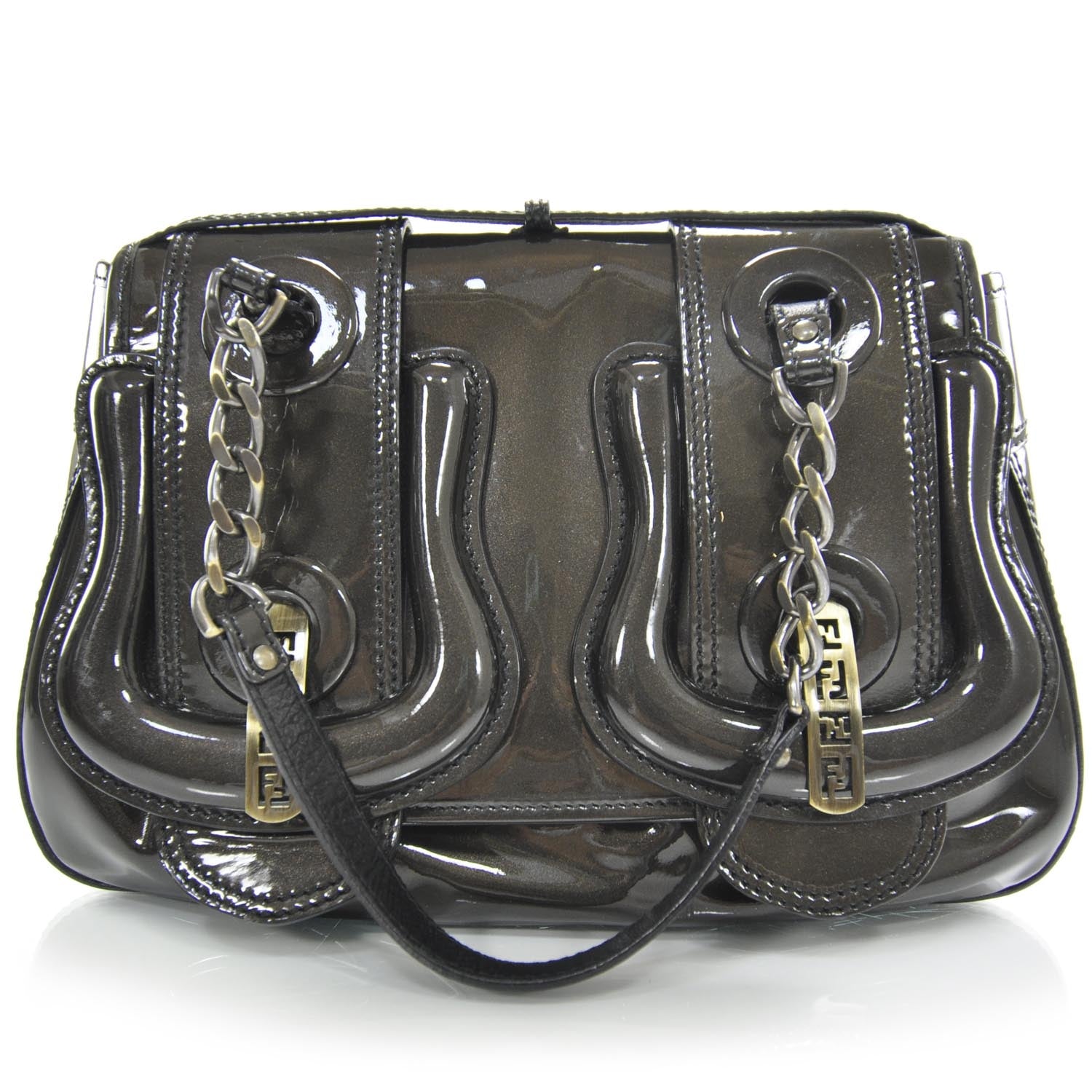 Fendi Patent B Bag Bronze 1 of 9
