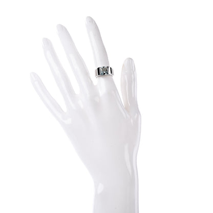 Cartier 18K White Gold Aquamarine Tank Ring 49 4.75 2 of 5