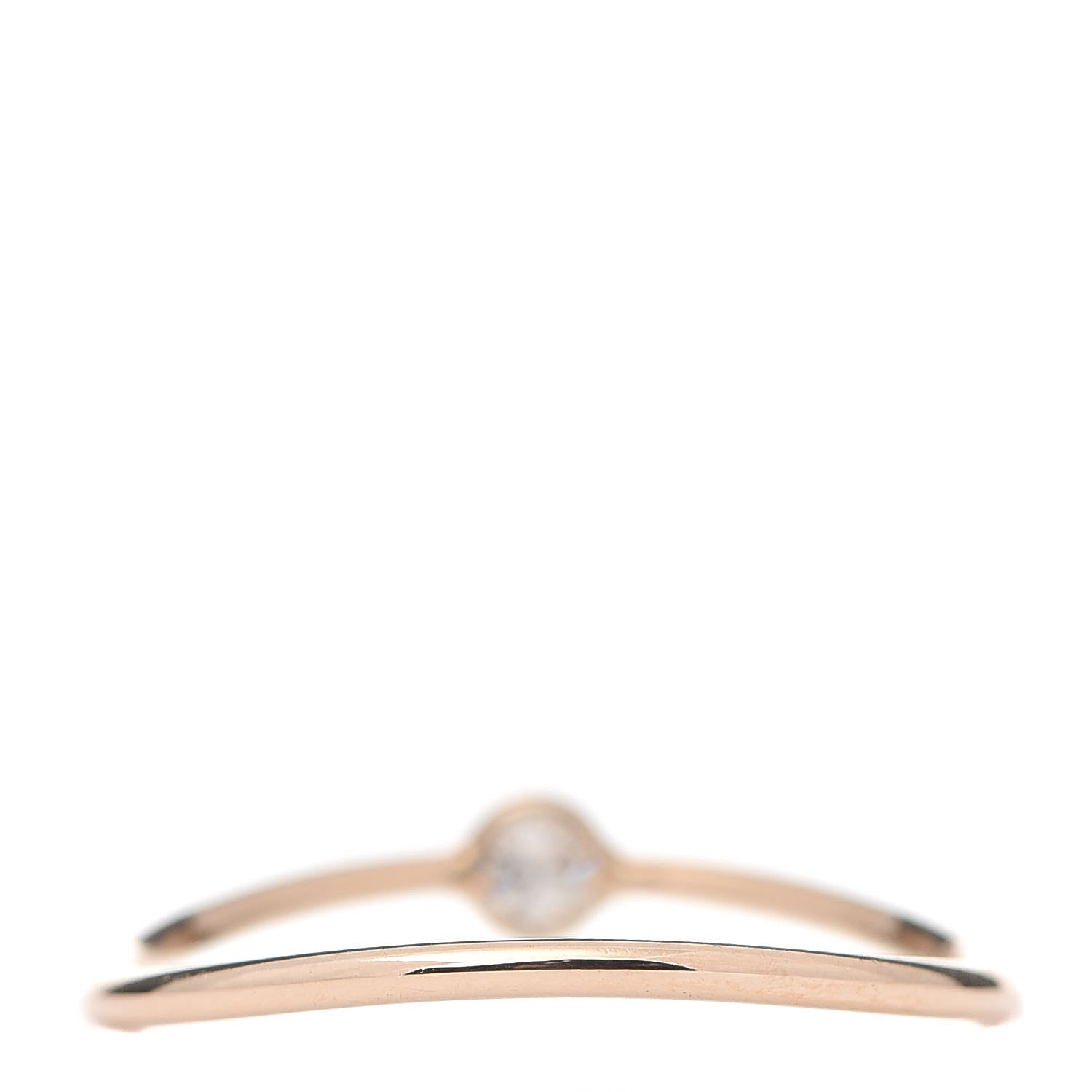Tiffany 18K Rose Gold Diamond Elsa Peretti Wave Single Row Band Ring 51 5.75 3 of 5
