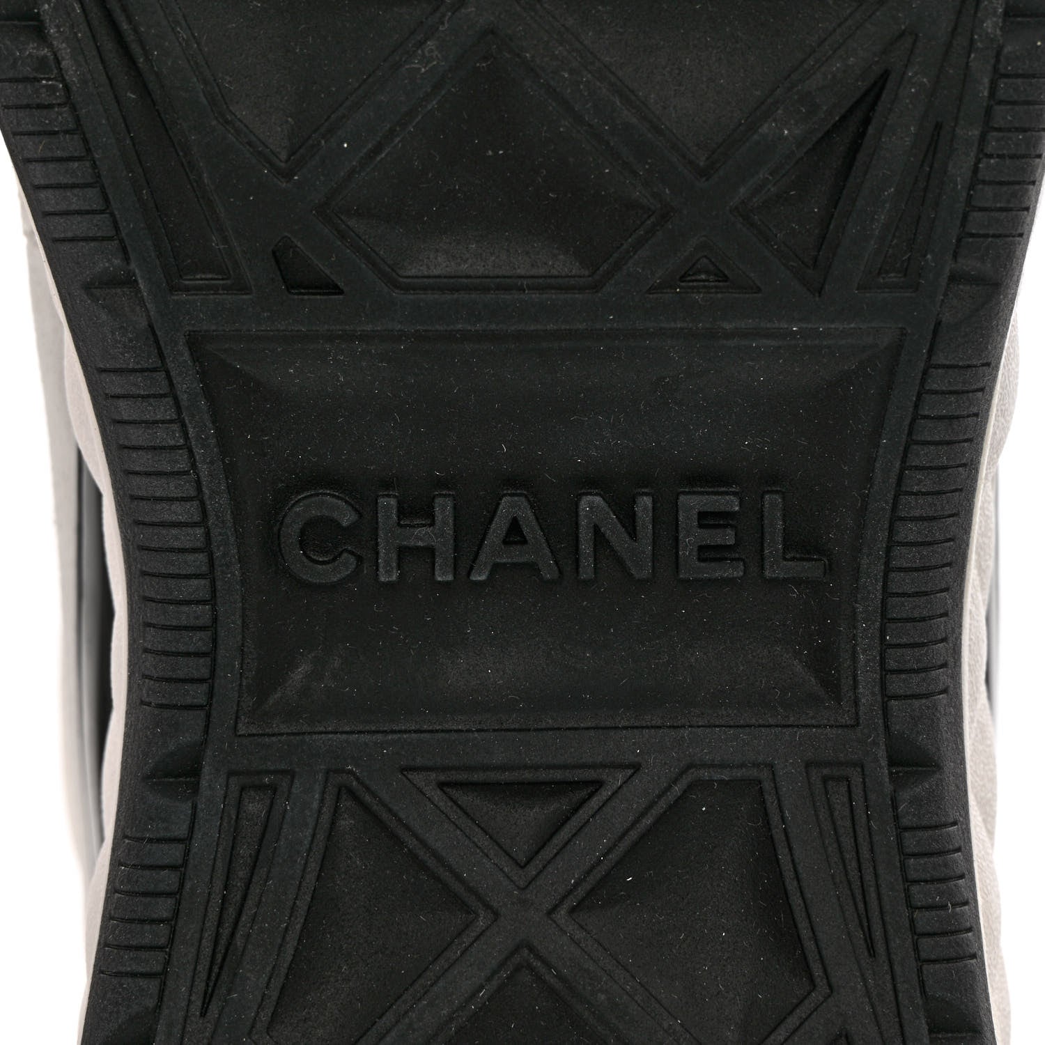 Chanel Velvet Calfskin Mixed Fibers CC Sneakers 37.5 Ivory Black 8 of 11