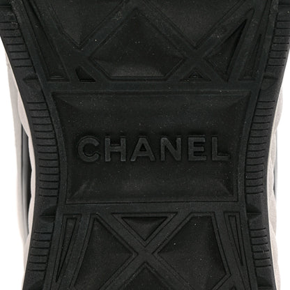 Chanel Velvet Calfskin Mixed Fibers CC Sneakers 37.5 Ivory Black 8 of 11