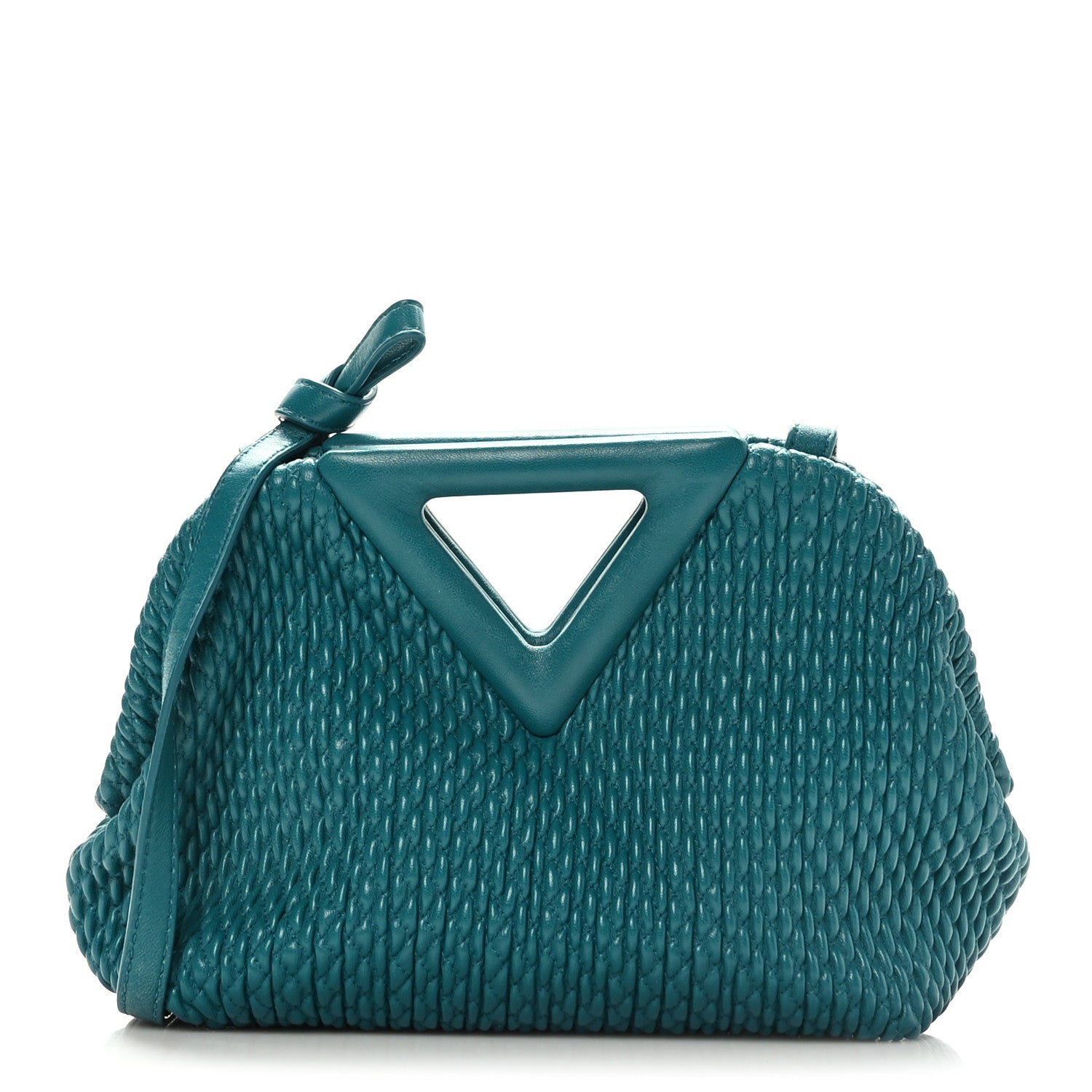 Bottega Veneta Lambskin Knit Small The Point Triangle Bag Mallard 1 of 8