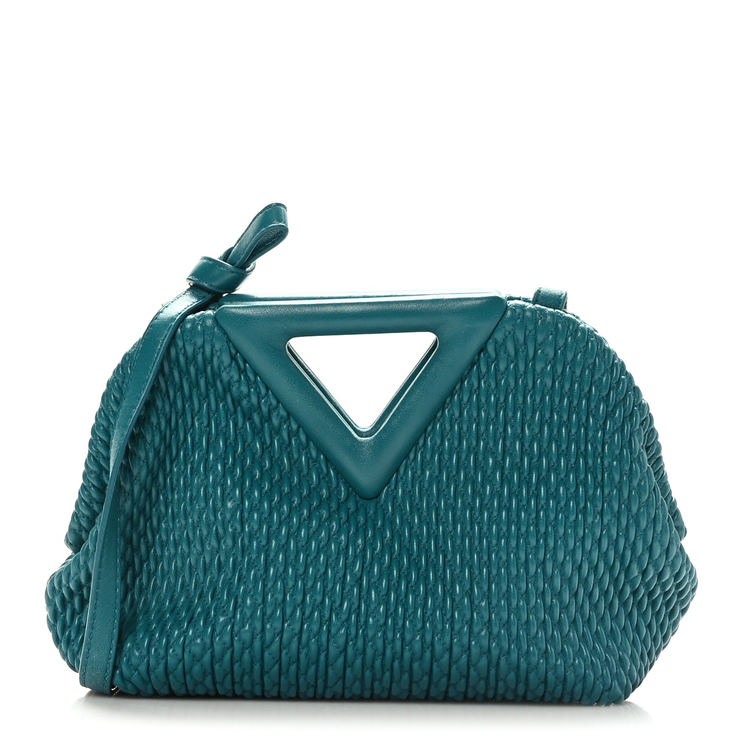 Lambskin Knit Small The Point Triangle Bag Mallard