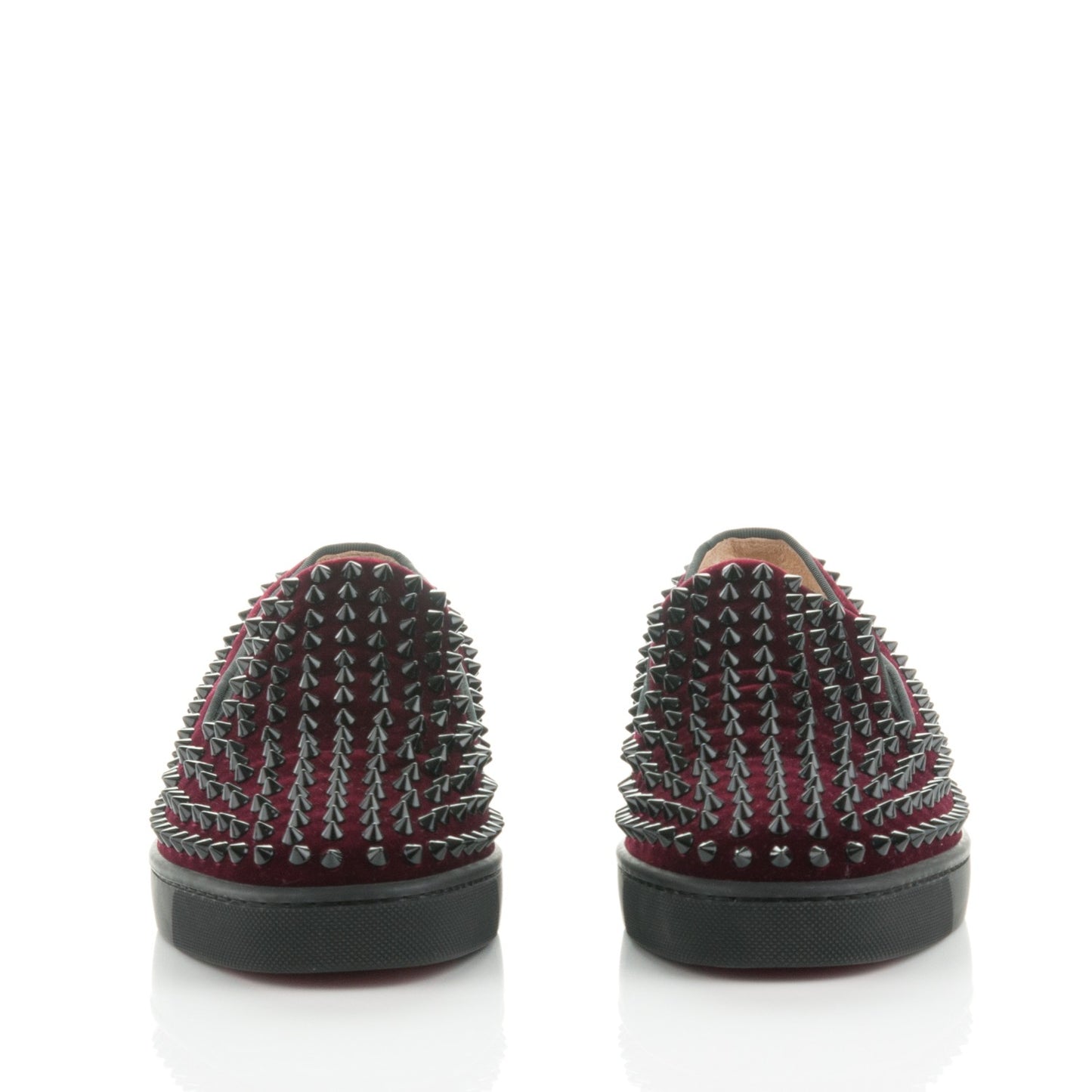 Mens Velvet Spikes Roller Boat Flats 40 Rouge Imperial Black