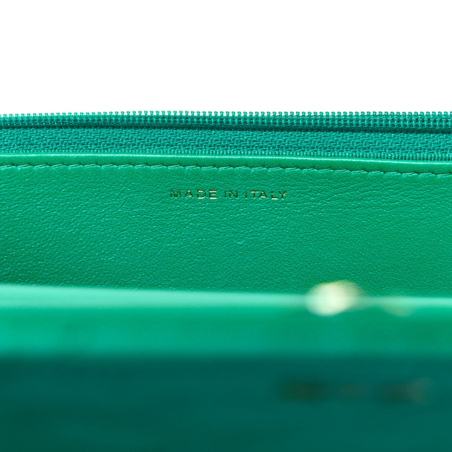 Lambskin Quilted Wallet On Chain WOC Green