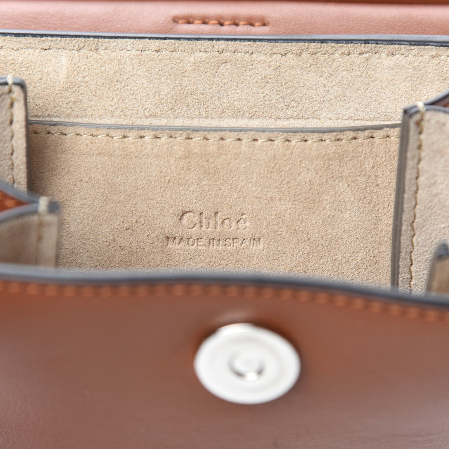 Suede Calfskin Mini Faye Bracelet Bag Tobacco
