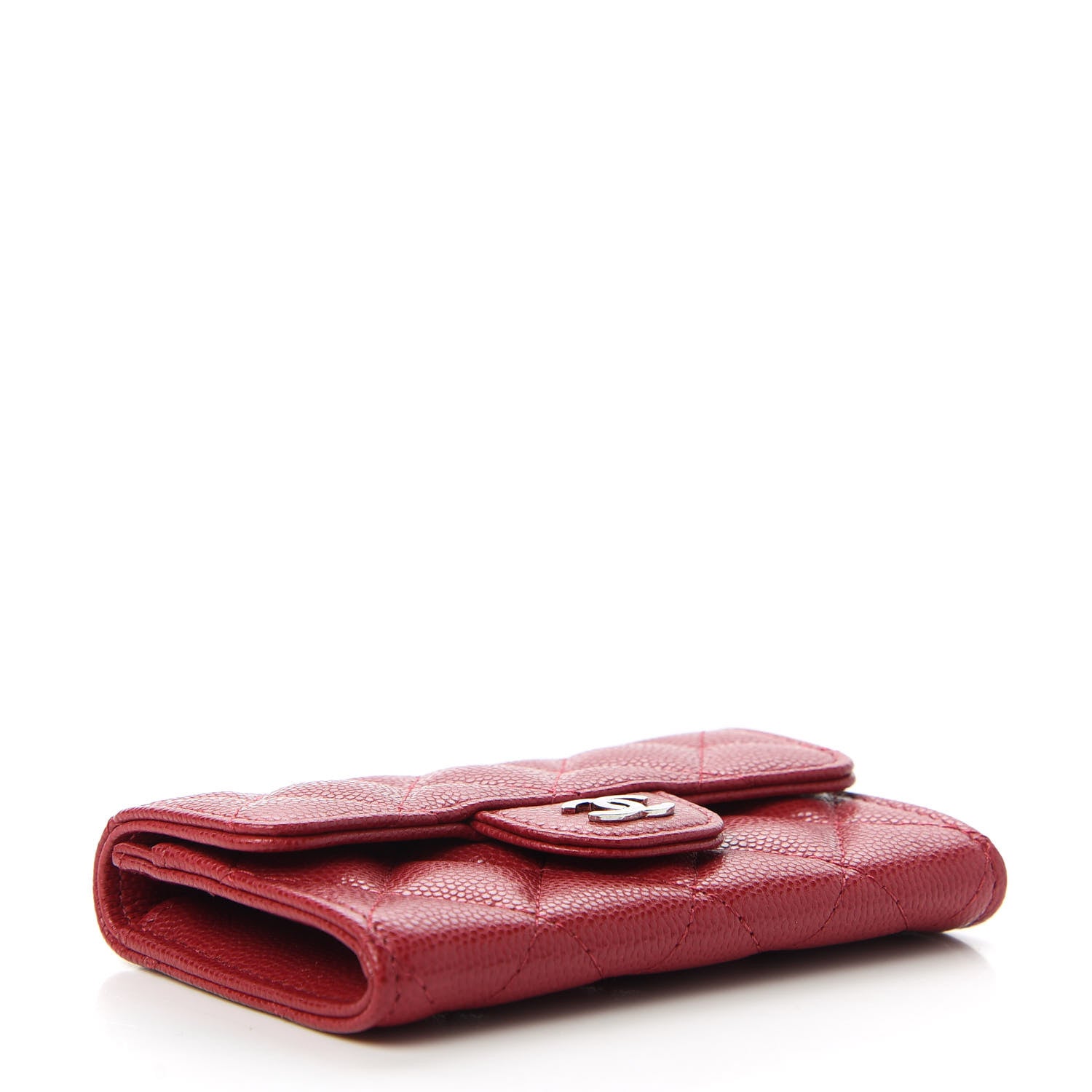 Chanel Caviar Quilted Flap Card Holder Dark Pink 4 of 11