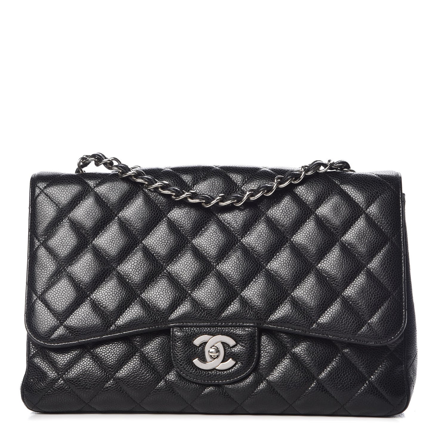 Caviar Quilted Jumbo Single Flap Black