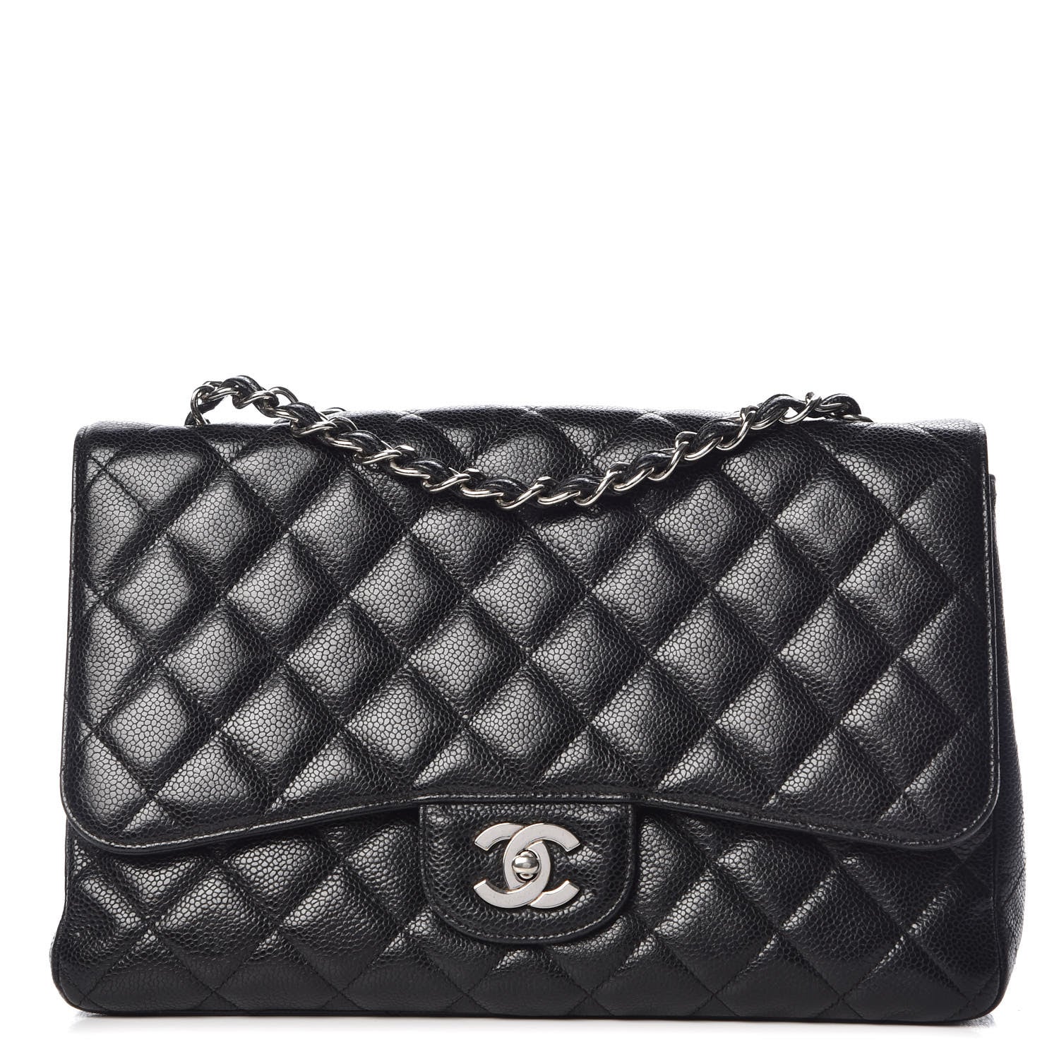 Chanel Caviar Quilted Jumbo Single Flap Black 1 of 13