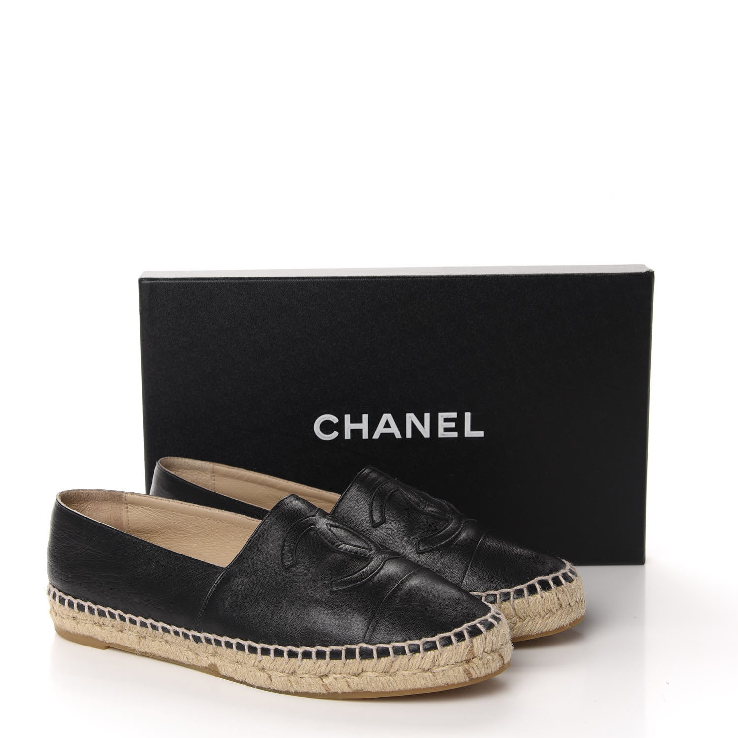 Chanel Lambskin CC Espadrilles 38 Black 12 of 12