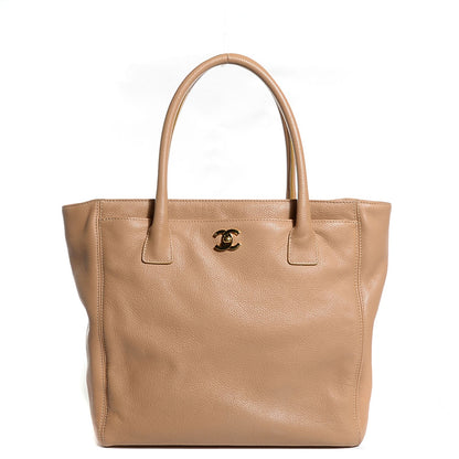 Chanel Calfskin Cerf Tall Tote Beige 1 of 7