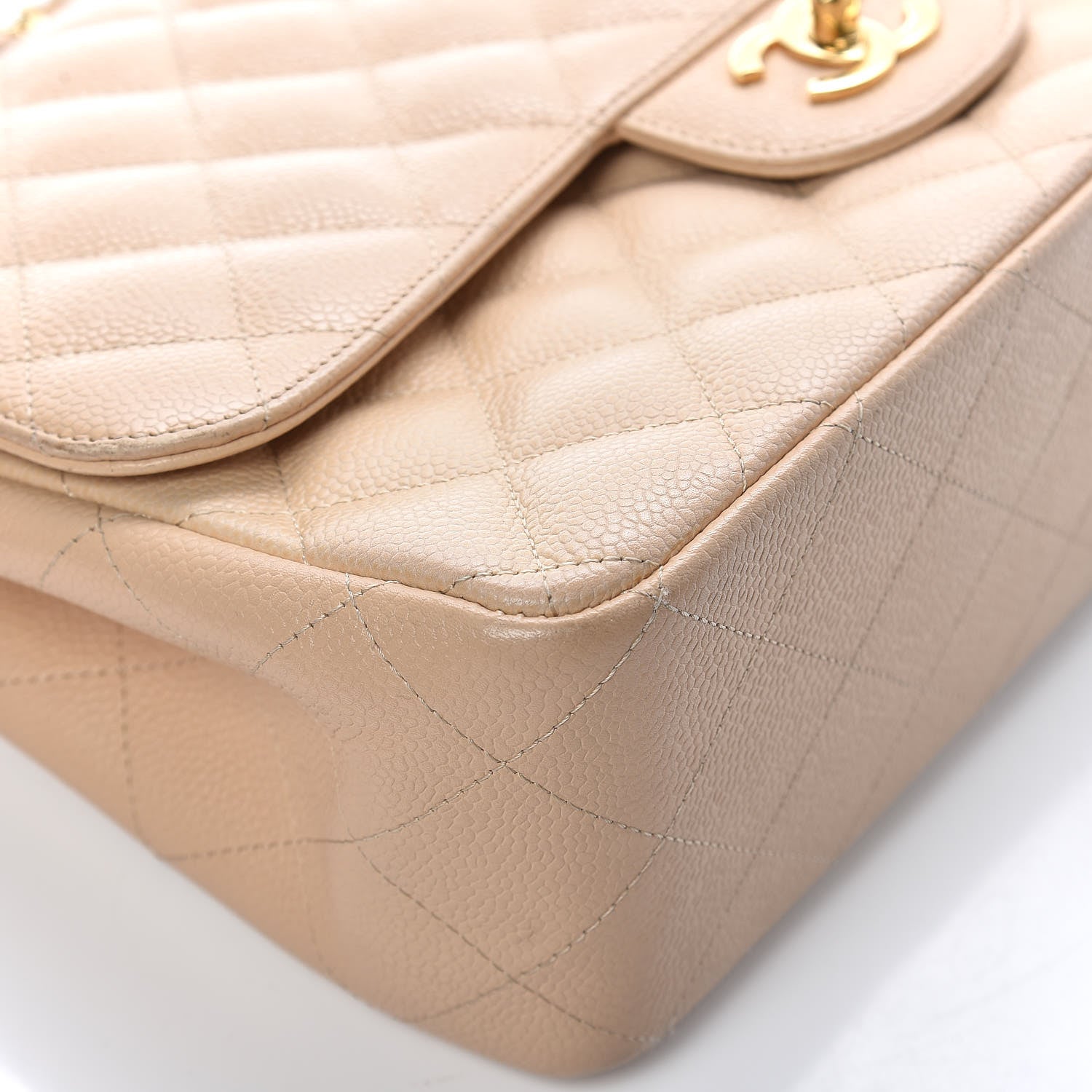 Chanel Caviar Quilted Jumbo Double Flap Beige Clair 11 of 17