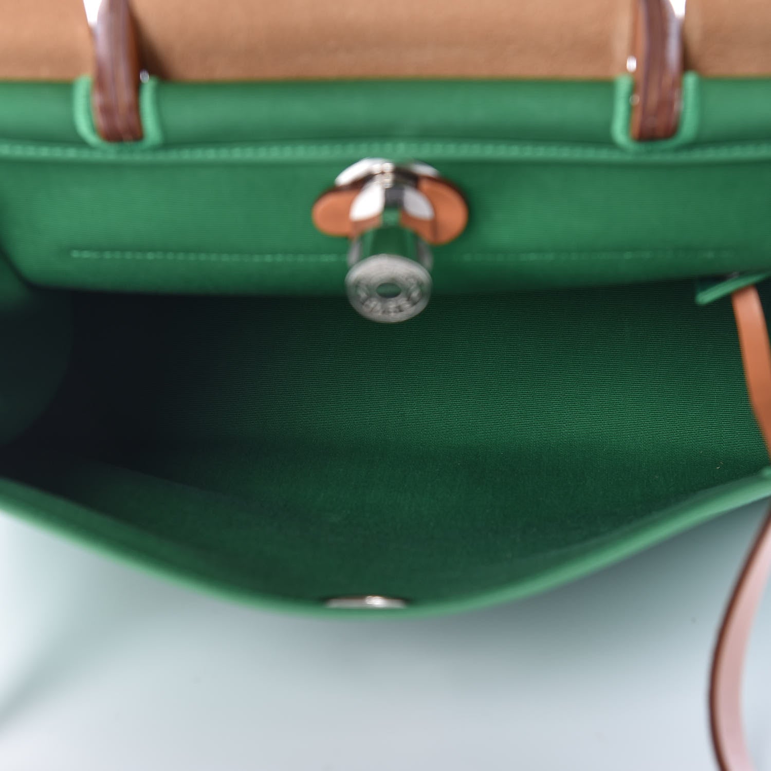 Hermes Vache Hunter Toile Herbag Zip 31 PM Cactus Natural 7 of 18