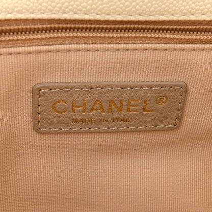 Chanel Shiny Caviar Quilted Large Chain Melody Flap White 6 of 10