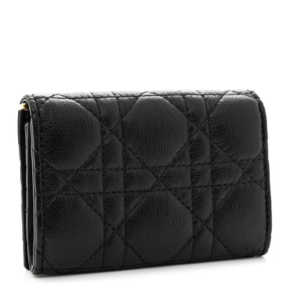 Christian Dior Supple Calfskin Cannage Caro Glycine Wallet Black 3 of 12