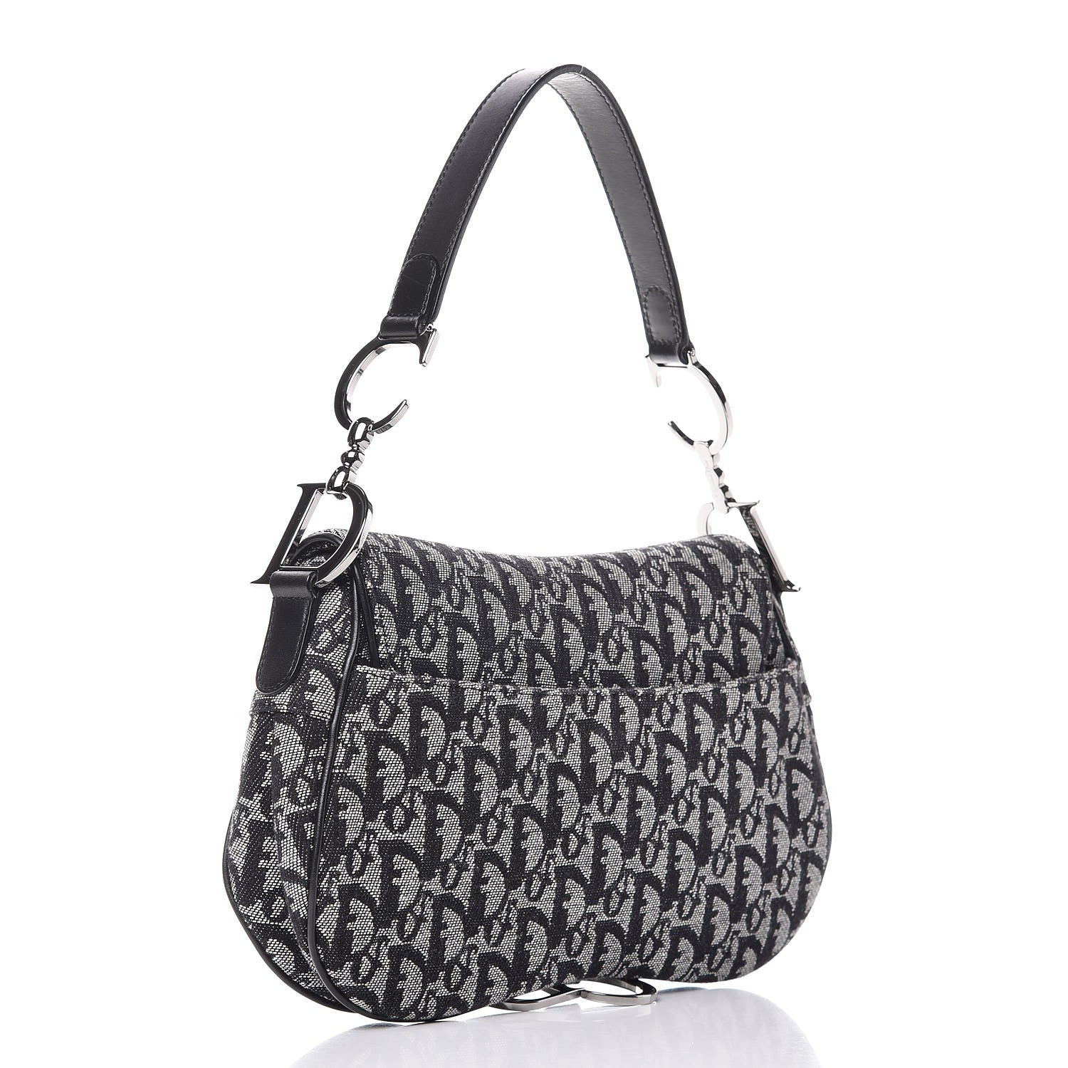 Christian Dior Monogram Double Saddle Bag Black 3 of 7