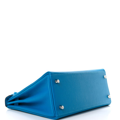 Hermes Evercolor Kelly Retourne 28 Bleu Hydra 3 of 10