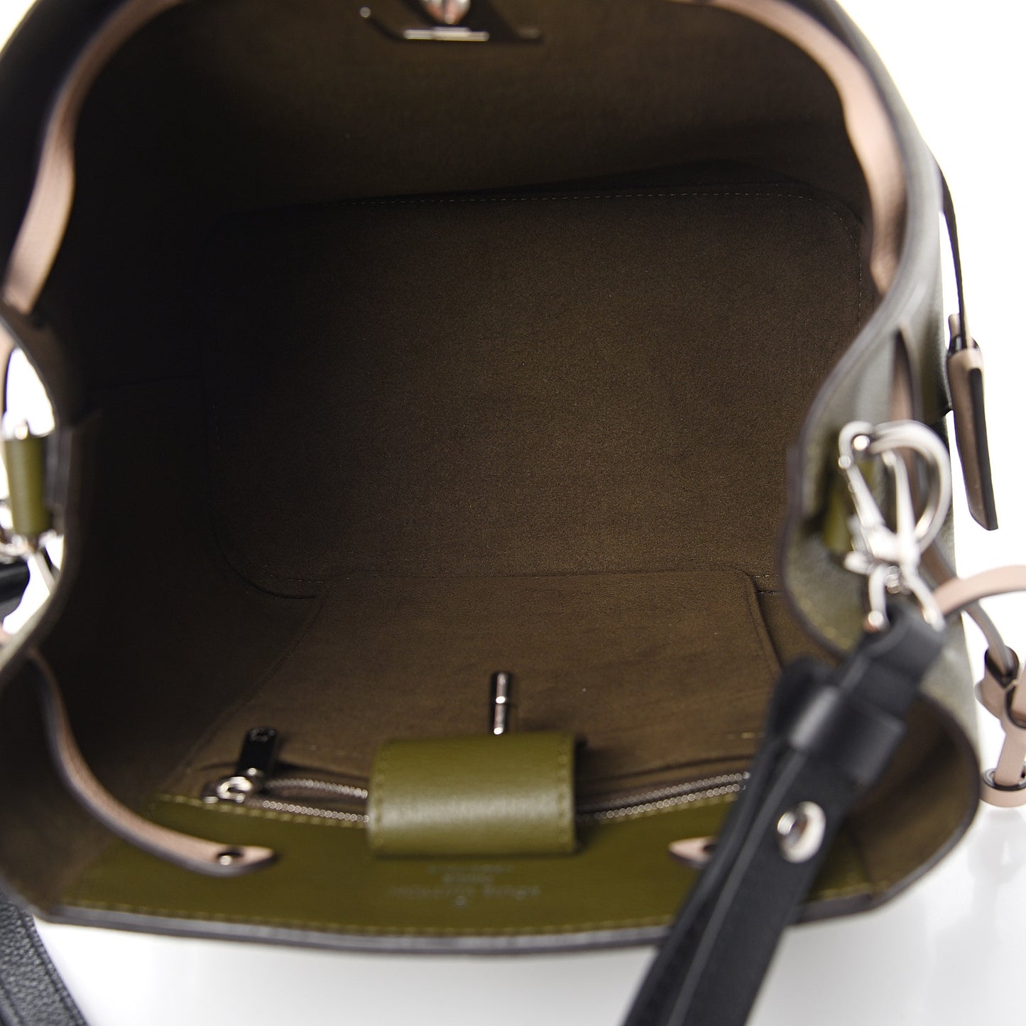 Calfskin Lockme Bucket Laurier Green Toffee Latte Beige Black