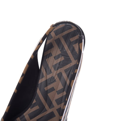 Fendi Lycra Film FF FFreedom Decollete Slingback Pumps 35 Tobacco Moro White 8 of 10