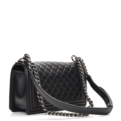 Chanel Lambskin Quilted Medium Boy Flap Black 3 of 8