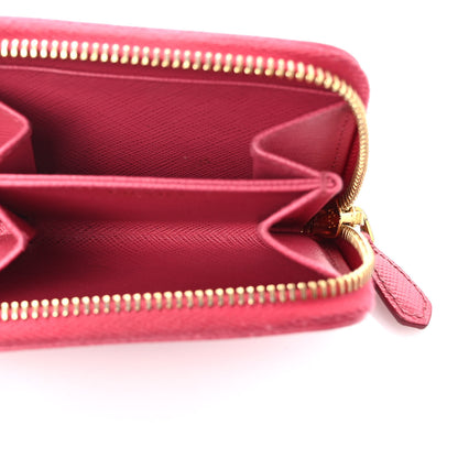 Prada Saffiano Metal Zip Coin Purse Peonia 5 of 7