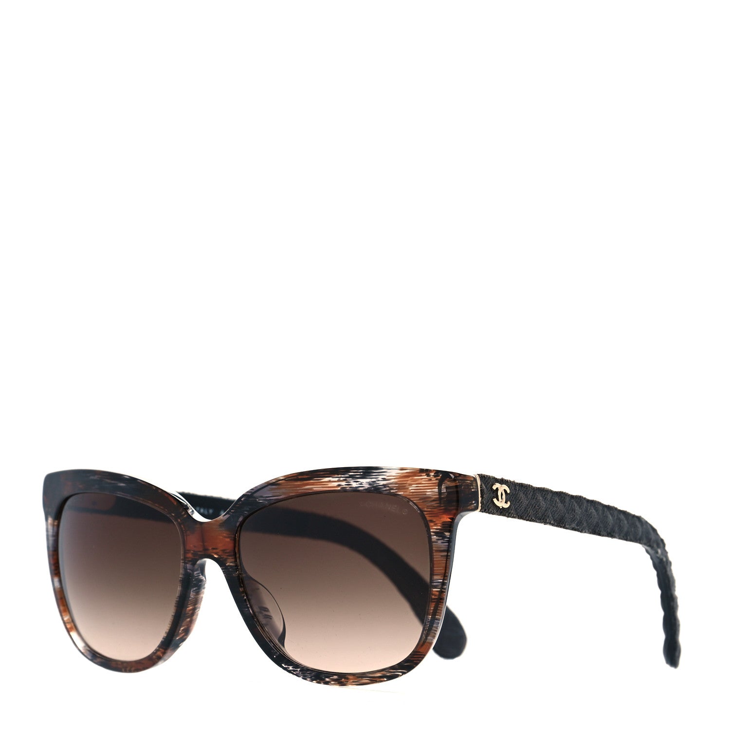 Chanel Acetate Denim Quilted CC Sunglasses 5343-A Brown 1 of 7