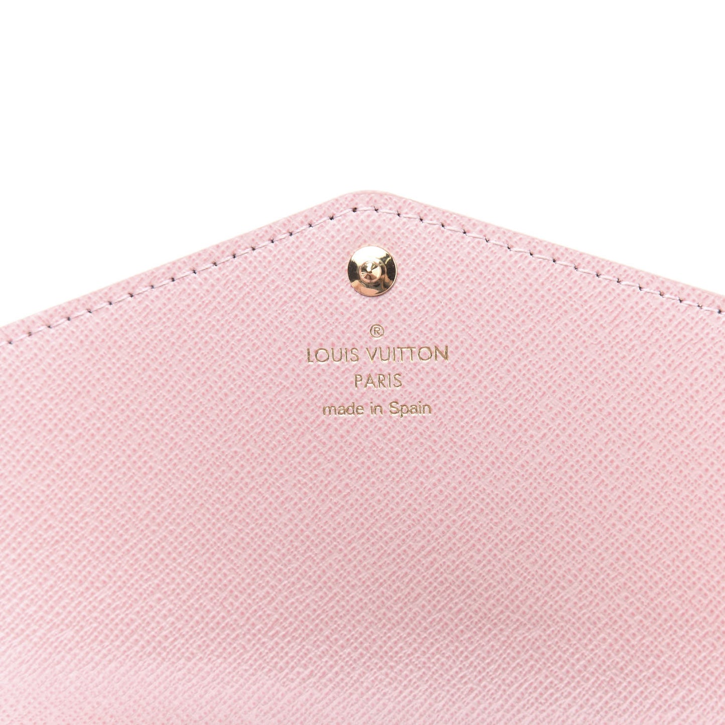 Damier Ebene Studded Sarah Wallet NM Rose Ballerine