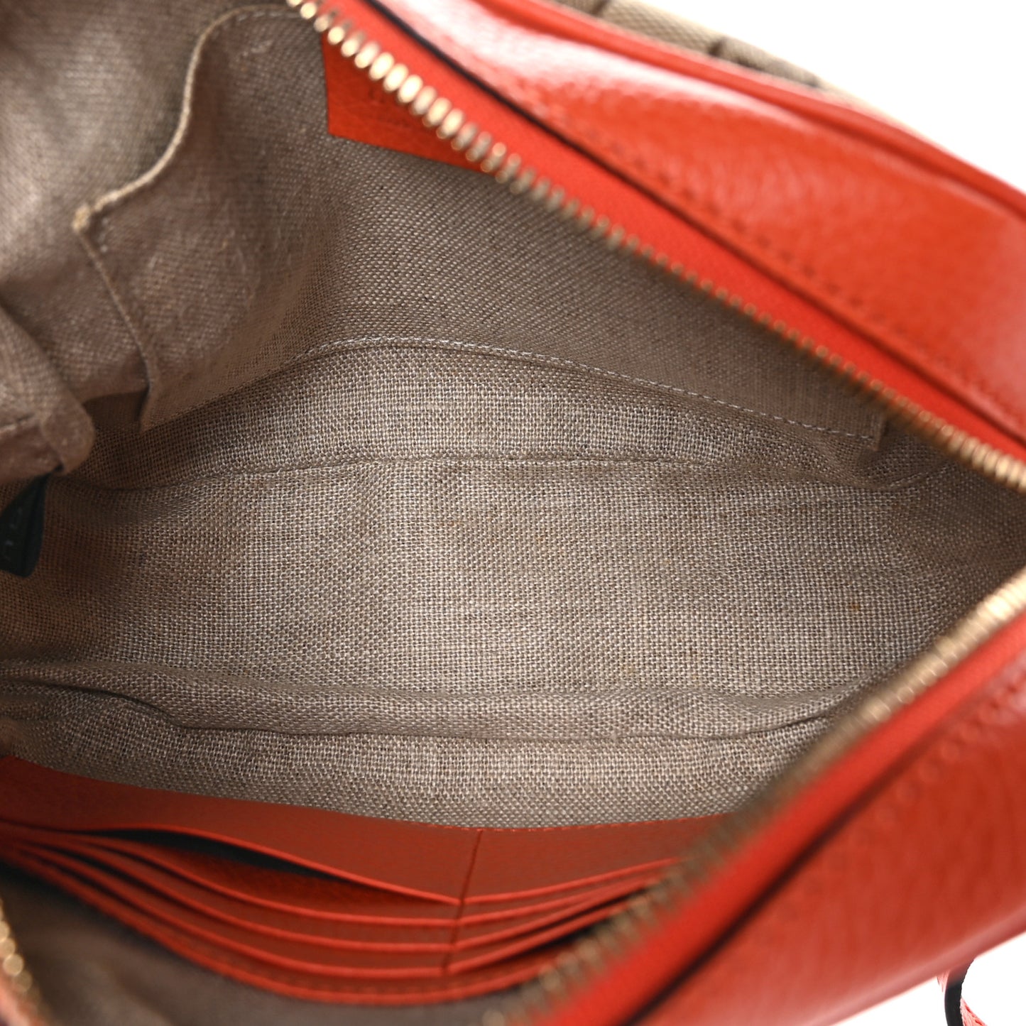 Monogram Dollar Calfskin Mini Bree Messenger Bag Beige Ebony Sun Orange