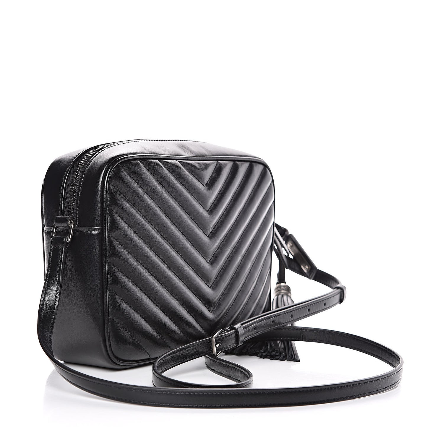 Calfskin Matelasse Monogram Lou Camera Bag Black