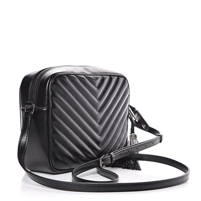 Saint Laurent Calfskin Matelasse Monogram Lou Camera Bag Black 3 of 8