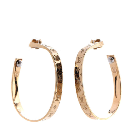 Louis Vuitton Nanogram Hoop Earrings Gold 1 of 5