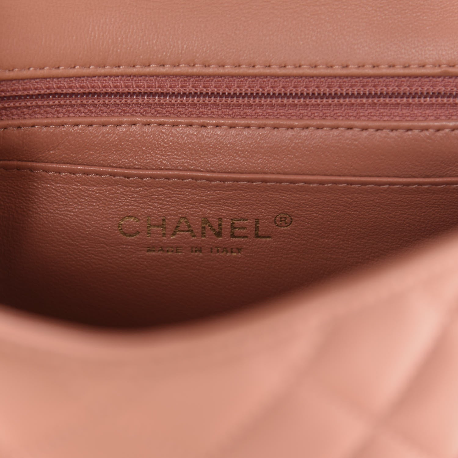 Chanel Lambskin Quilted Mini Square Flap Dark Beige 8 of 11