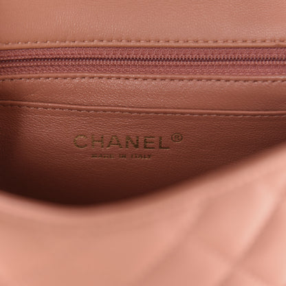 Chanel Lambskin Quilted Mini Square Flap Dark Beige 8 of 11