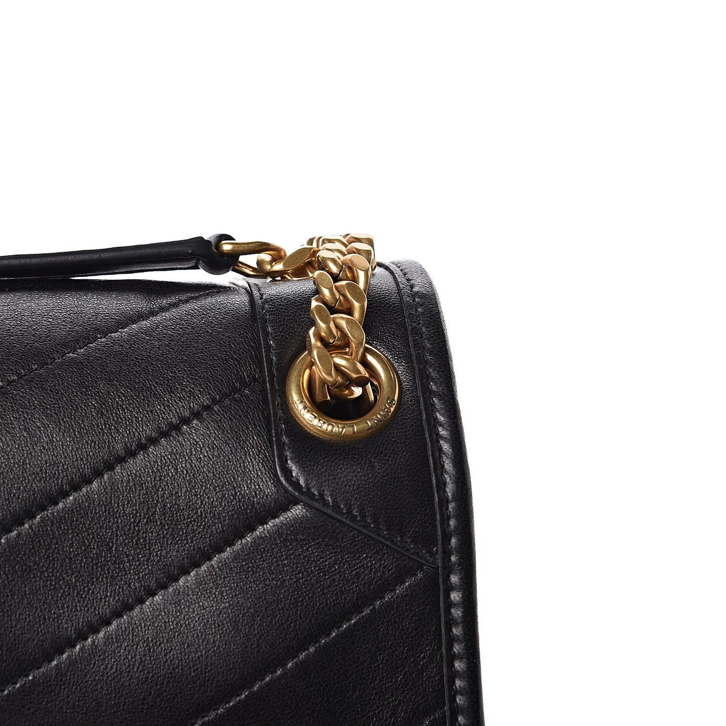 Lambskin Matelasse Monogram Medium Niki Chain Satchel Black
