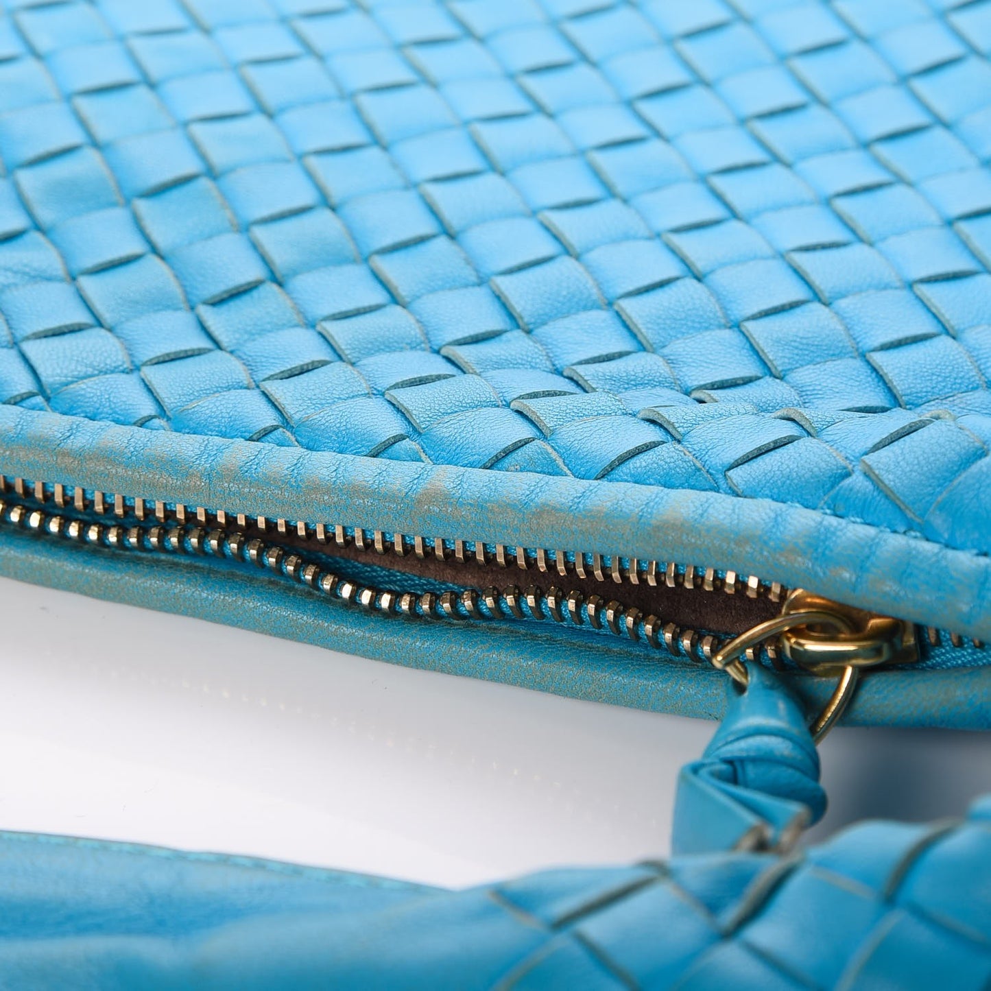 Nappa Intrecciato Medium Veneta Hobo Turquoise